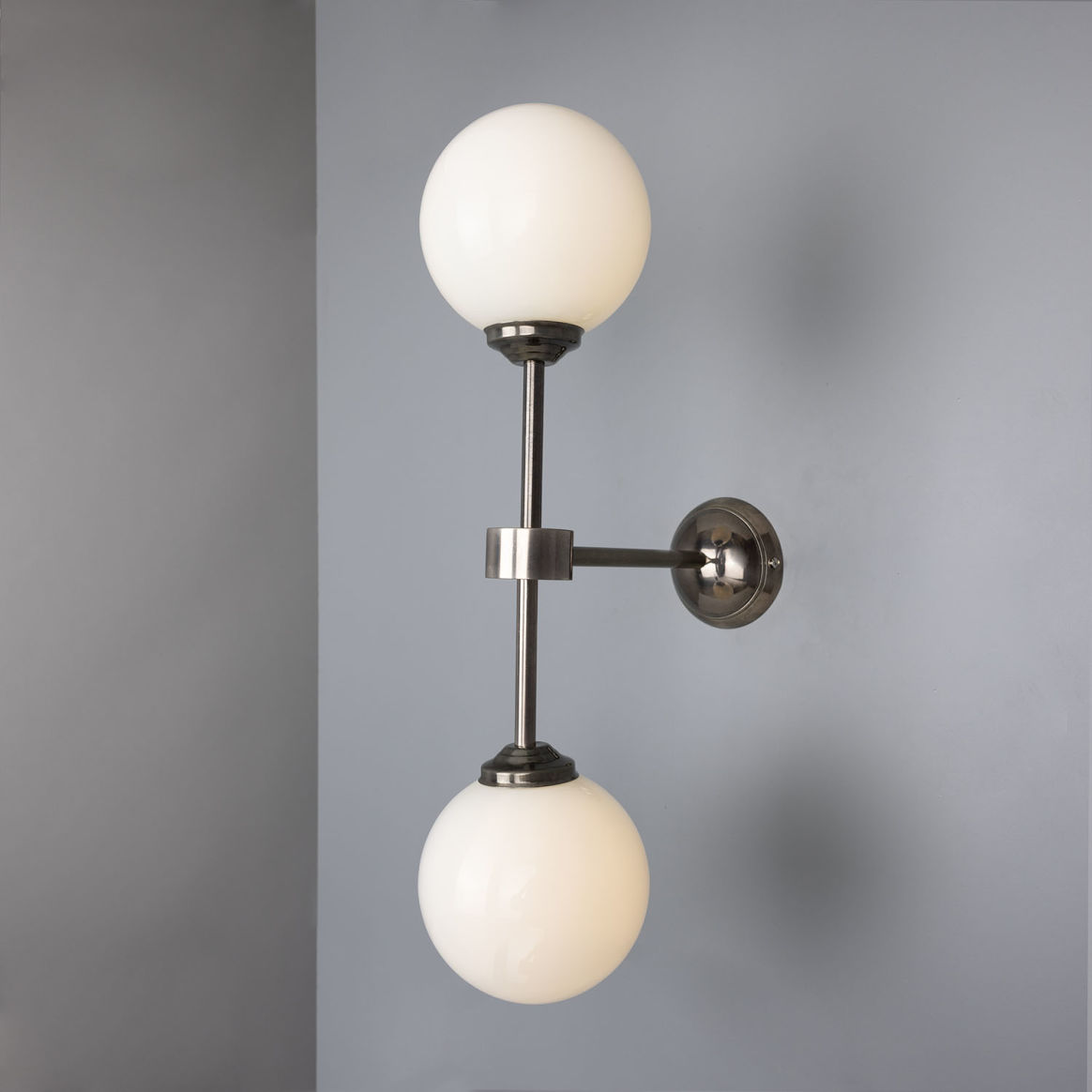 Mullan Lighting Newport Frosted Glass Globe Wall Light - Antique