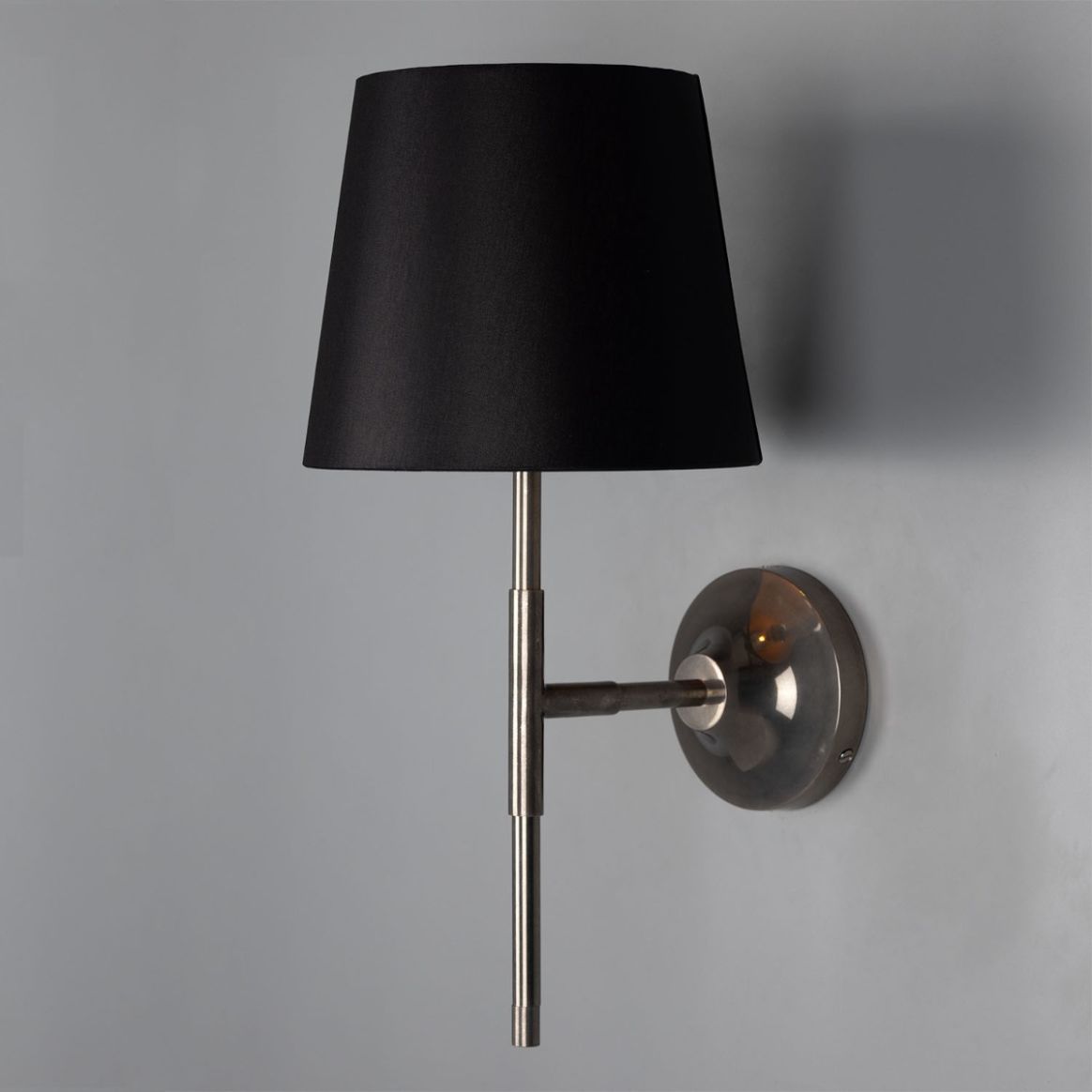 Tenby Modern Brass Wall Light with Fabric Shade