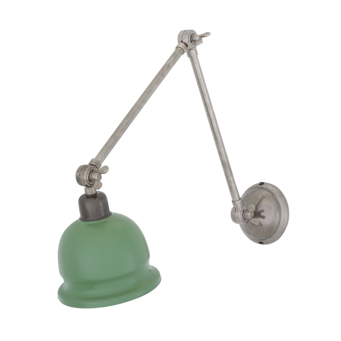 Wall light, Marcel, light green shade, brass arm, Ø12cm, H10cm - Nexel