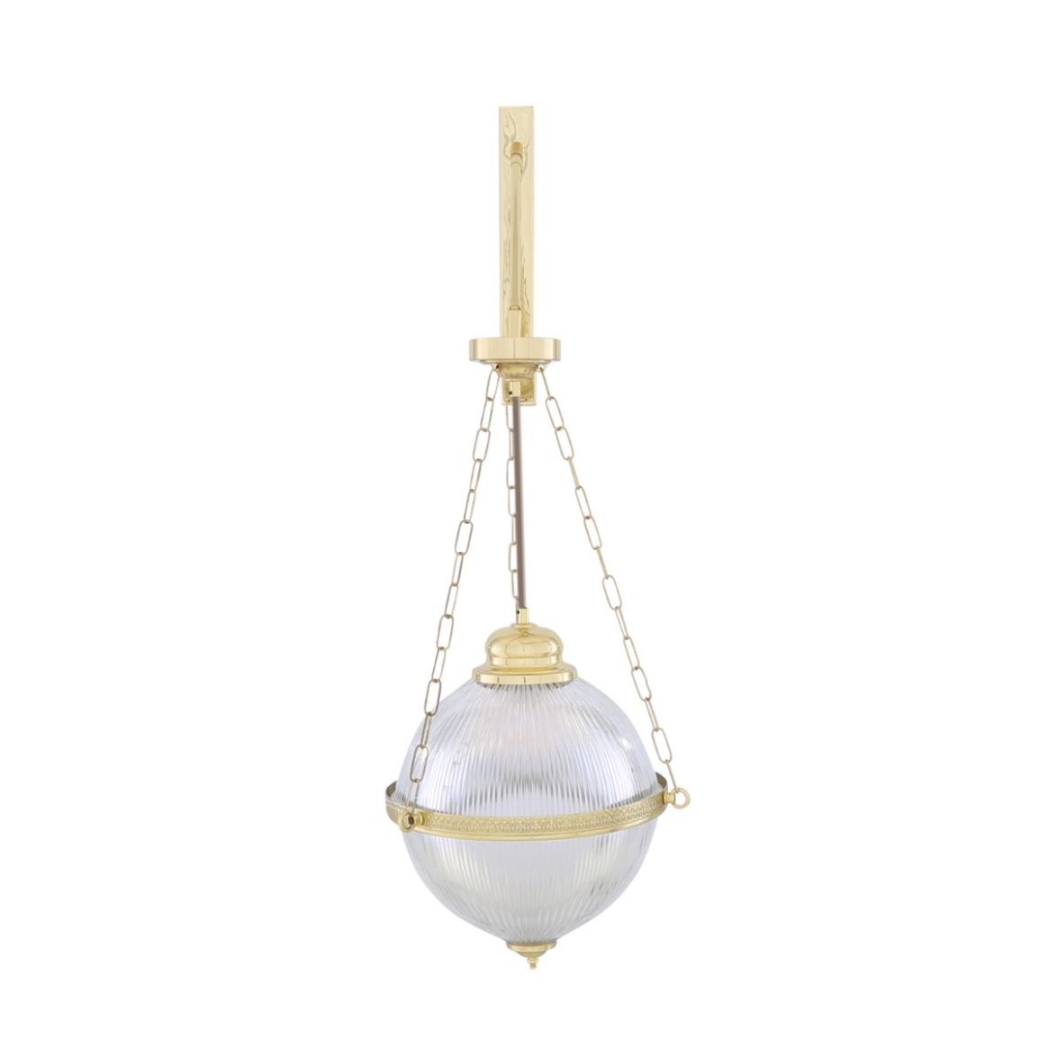 Florence Brass and Glass Globe Wall Light 10.2