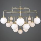 Rome Mid-Century Three-Tier Globe Chandelier, 13-Light