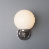 Mullan Lighting Newport Frosted Glass Globe Wall Light - Antique Silver