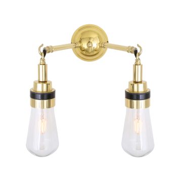 Industrial style wall light - REHAU - Mullan Lighting - indoor / brass /  fixed arm