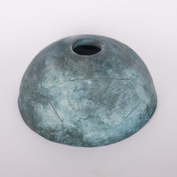 Kauri Ceramic Dome Lamp Shade, Blue Earth 20cm