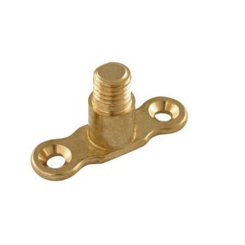 Threaded Brass Backplate M10 Male Thread - 2 x Countersunk Fixing Holes.