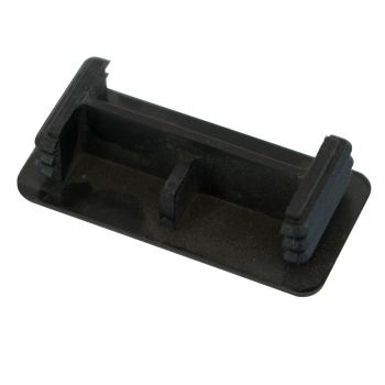 Channel System End Cap 21 x 41mm Black PVC Push Fit.