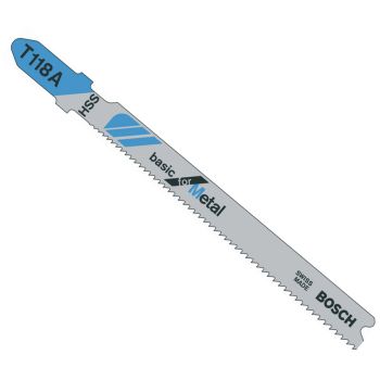 Bosch Jigsaw Blades T118A Fine for Metal 1-3mm Thick. Card 5.