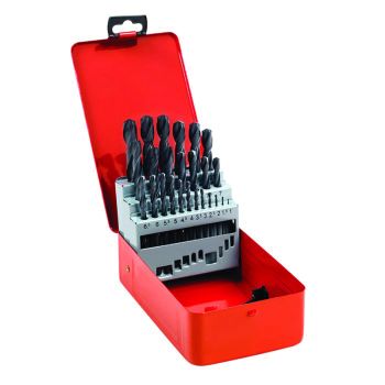 HSS-R Jobber Drill Set Rolled Flute 25 Piece - 1-13mm - in Case