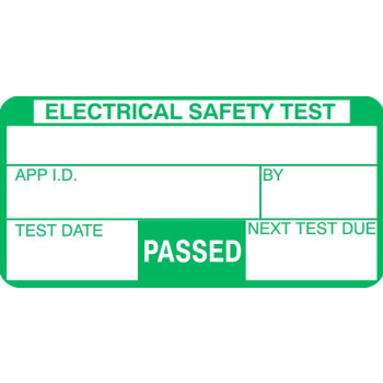 50 X 25mm Pat Electrical Test Labels GREEN