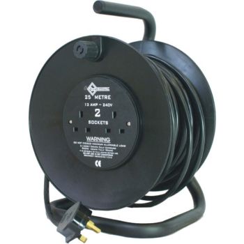 Extension Lead/Open Cable Reel 230V 25m - 2 x 13A Sockets