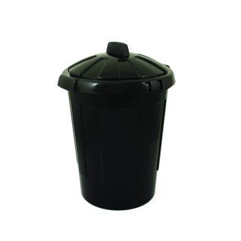 Dustbin Robust Black Heavy Duty Plastic 80 litre Complete with Lid.