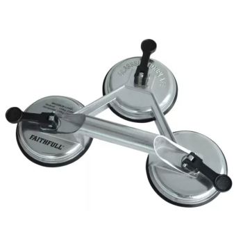 Suction Lifter 3 Pad Valve Release Aluminium - Up to 150kg Load