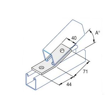 Channel System Angle Bracket 45? External Angle 2 Hole Galvanised