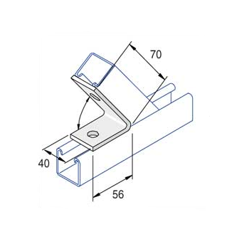 Channel System Angle Bracket 45? Acute 2 Hole Galvanised