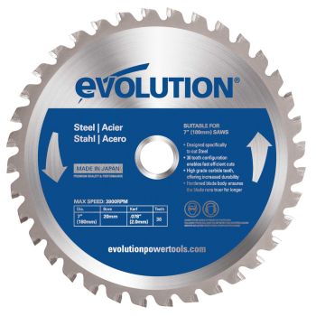 TCT Circular Saw Blade Steel Dry Cut 180mm dia x 20mm bore 36 Teeth