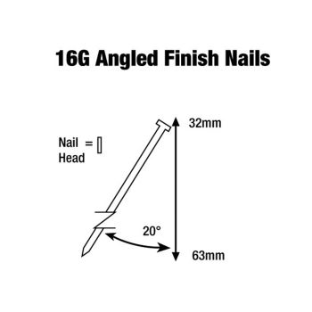 32mm 16G 21 Degree Angled Finish Nails