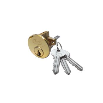 Replacement Nightlatch Cylinder with Keys - Brass Plated Face