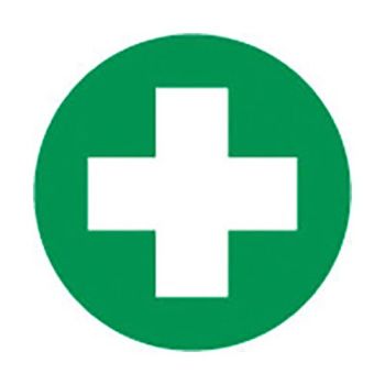 First Aid (+)  Helmet Sticker(Green Circle/White Cross/No Text)