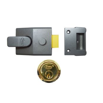 Deadlocking Nightlatch c/w Cylinder- 60mm Backset - Key/Lever Operation