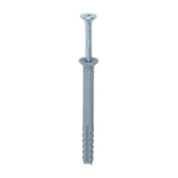 Nylon Hammer Through Fixings - Plug & Screw M5 x 50mm - 25mm Fixing