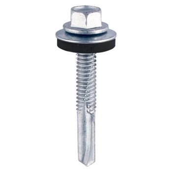 5.5x65mm BZP Hex Drill Tek Screw c/w 16mm Washer For 4-12mm Steel