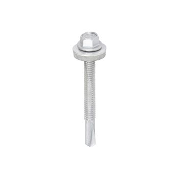 5.5x55mm BZP Hex Drill Tek Screw c/w 16mm Washer For 4-12mm Steel