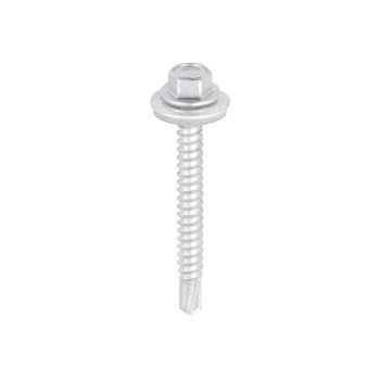 5.5x50mm BZP Hex Drill Tek Screw c/w Washer For 1.2-5mm Steel