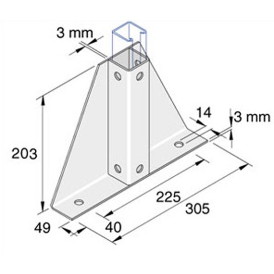 MF503 Single Channel Gusseted Bracket