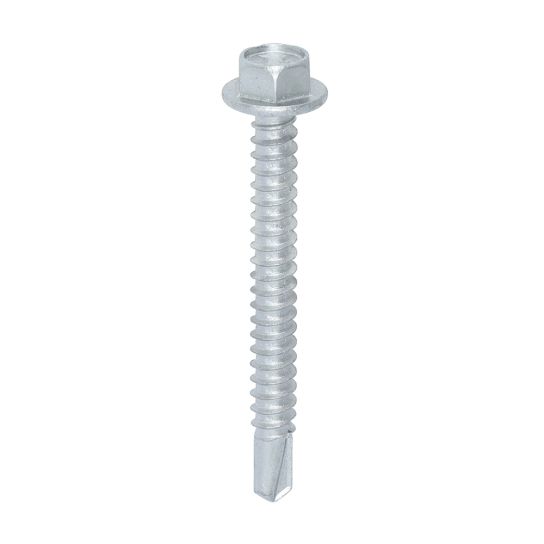 5.5 X 50-2 BZP Hex Head With Collar Light Section - For 1.2 - 5mm Thick Steel
