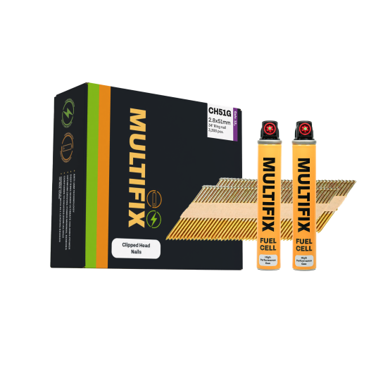 Multifix CH90G - 90x3.1mm Galv Smooth Nail C/W 2200 Nails & 2 Fuel Cells