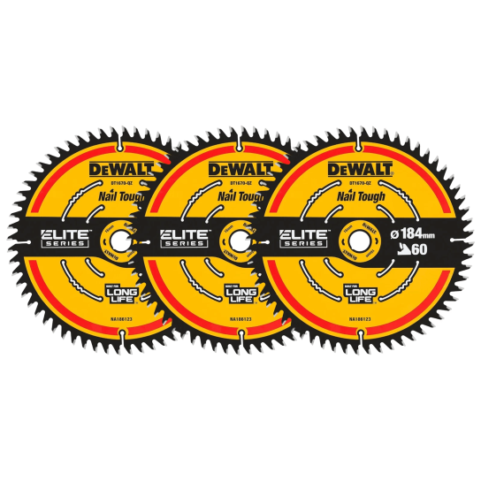 184X16X24 Teeth Dewalt 3 Pack Elite Wood Cutting Circular Saw Blades