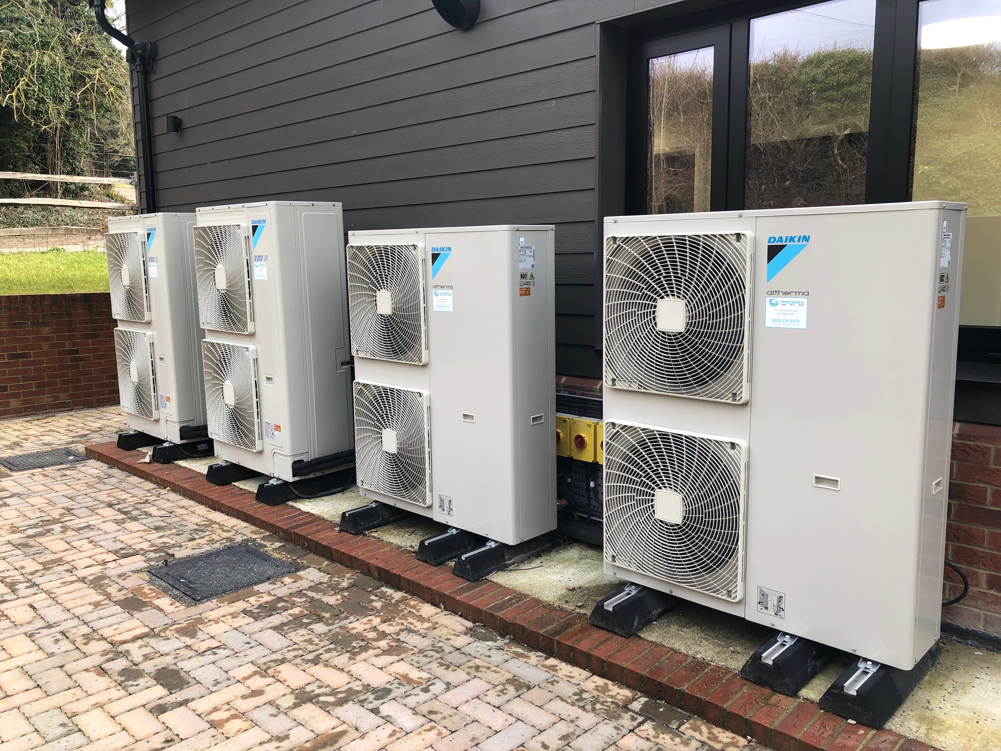 Air source heating pumps at Multifix's head office in Maidstone