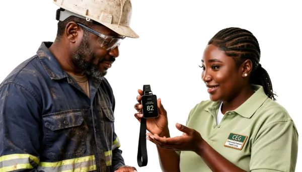 A CCG showing a worker his ExposureHealth Score of 82