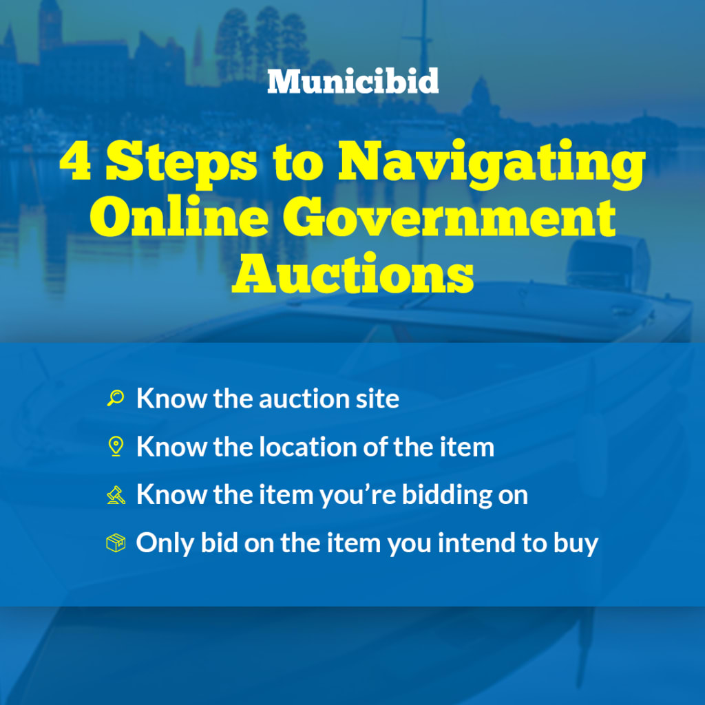 Steps to Navigating Online Government Auctions infographic