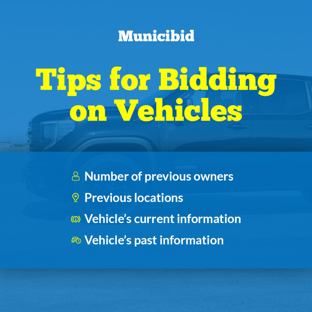 Tips for Biding on Vehicles infographic