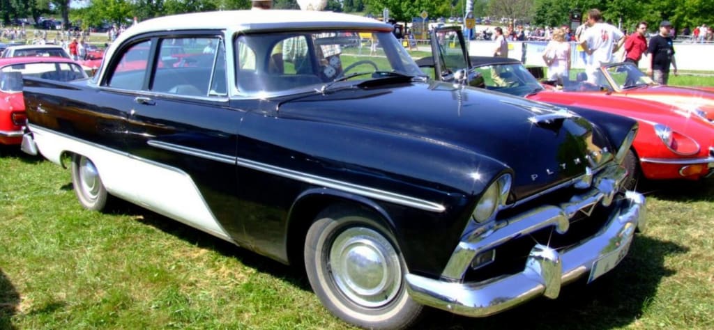 1954 Black and White Plymouth Savoy