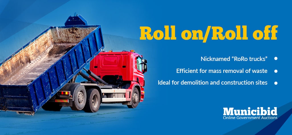 types of garbage trucks - RoRo infographic