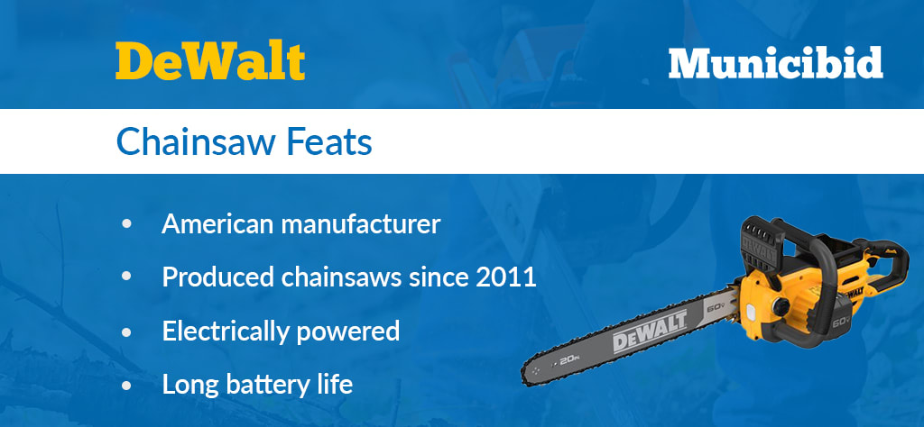 DeWalt chainsaw infographic