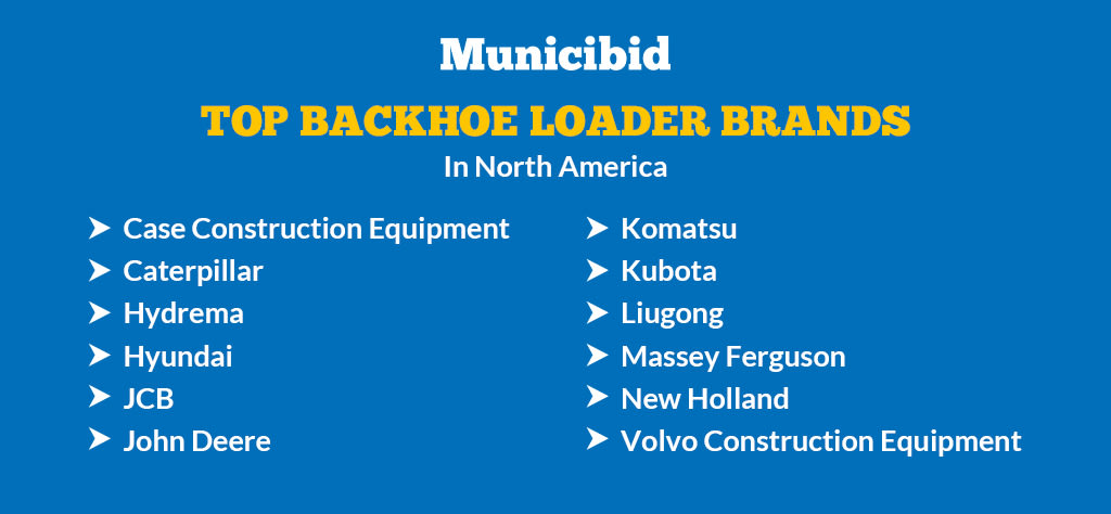Top backhoe loader brands infographic