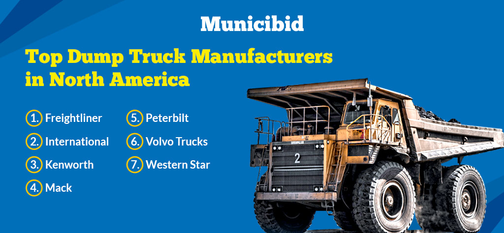Top dump truck manufacturers in North America infographic