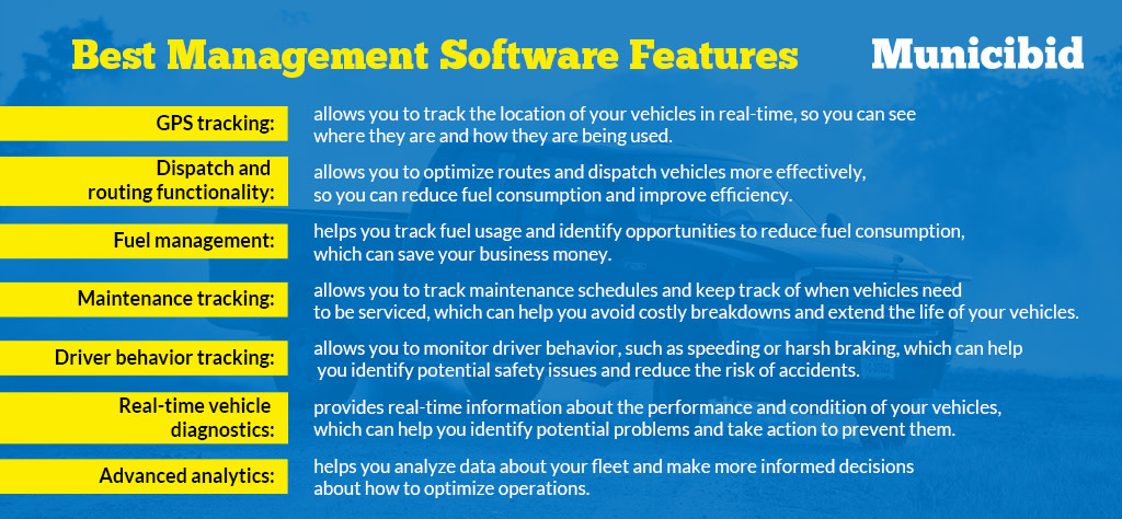 Best management software features infographic