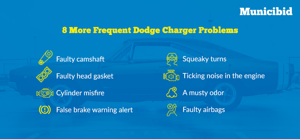 8 more frequent Dodge Charger problems infographic