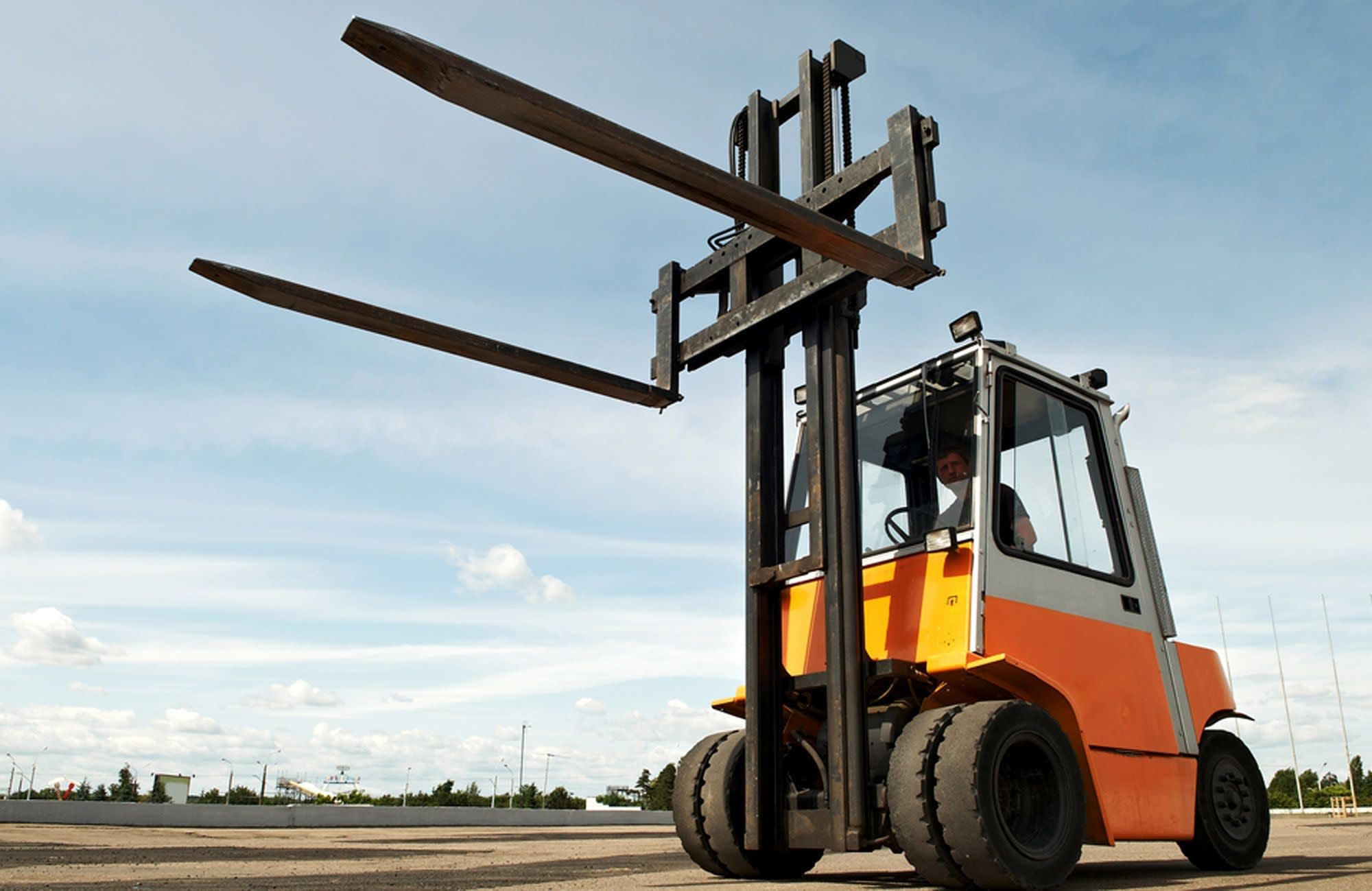 Used forklift, with reasonable sticker price and cushion tires, available as a diesel forklift or in electric models, and with various operating costs and shipping costs.
