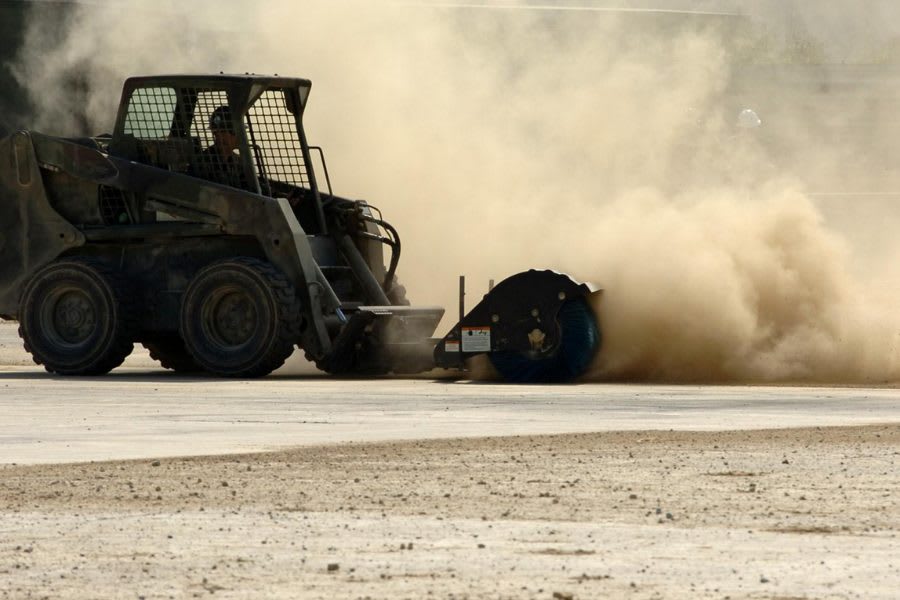 Loader working in a field.