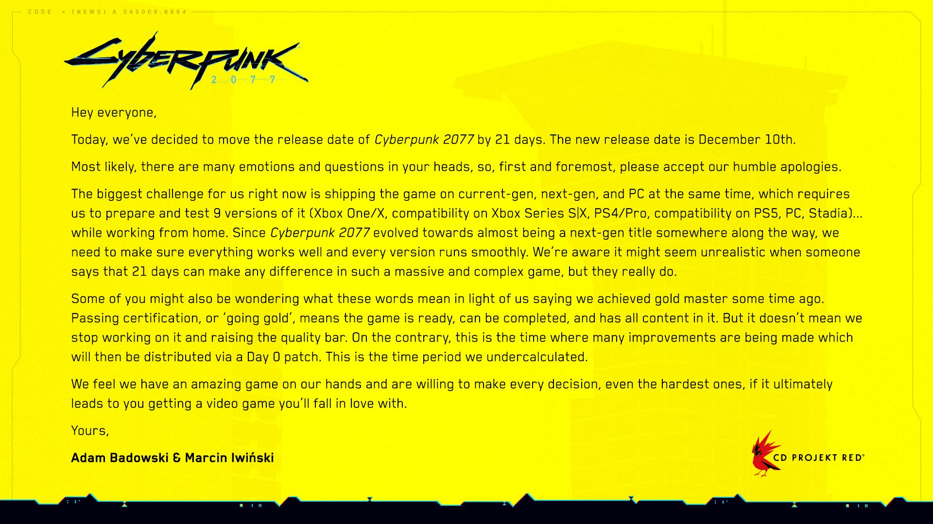 Tanggal rilis Cyberpunk 2077