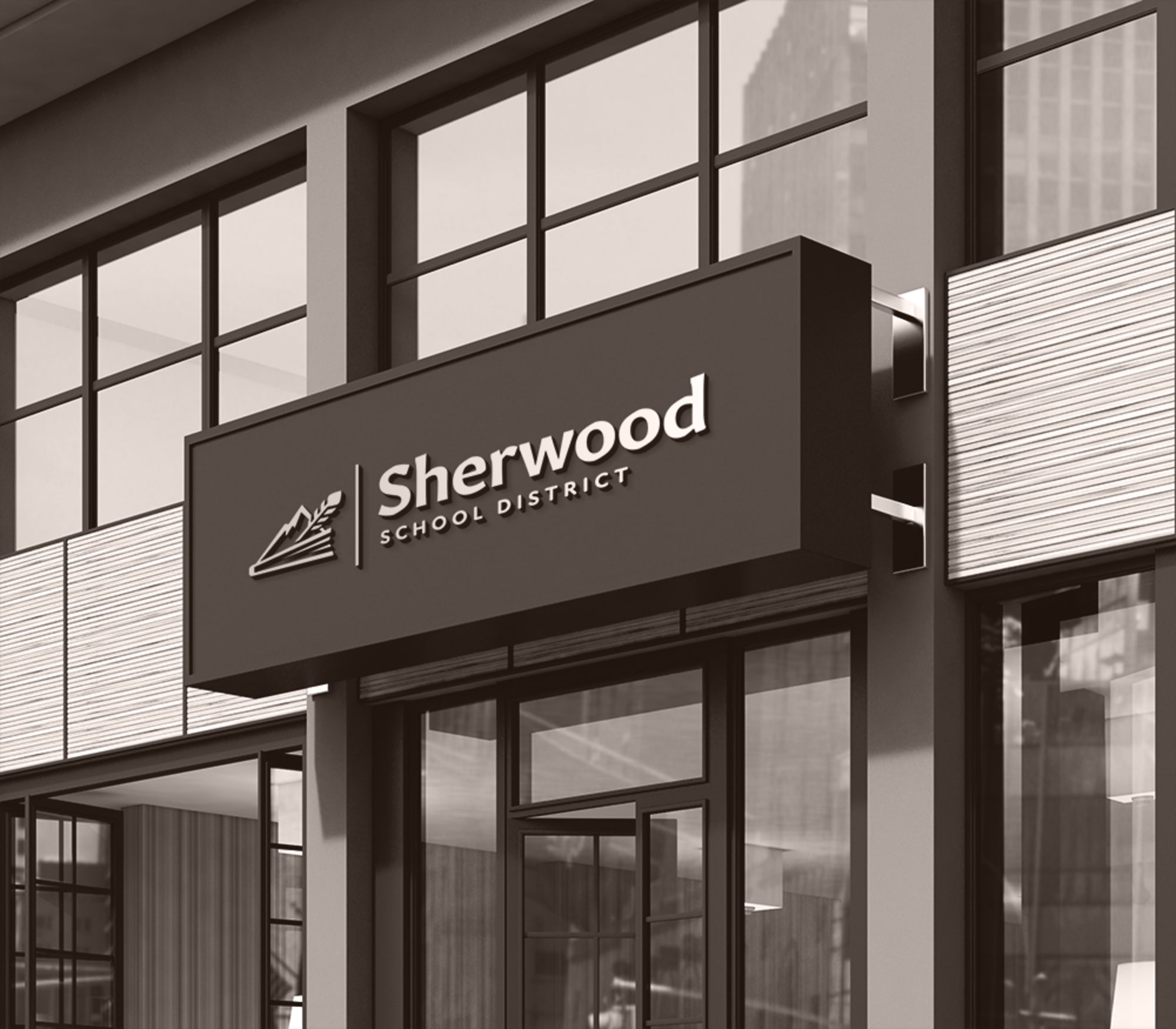 Sherwood District Building Signage Mockup