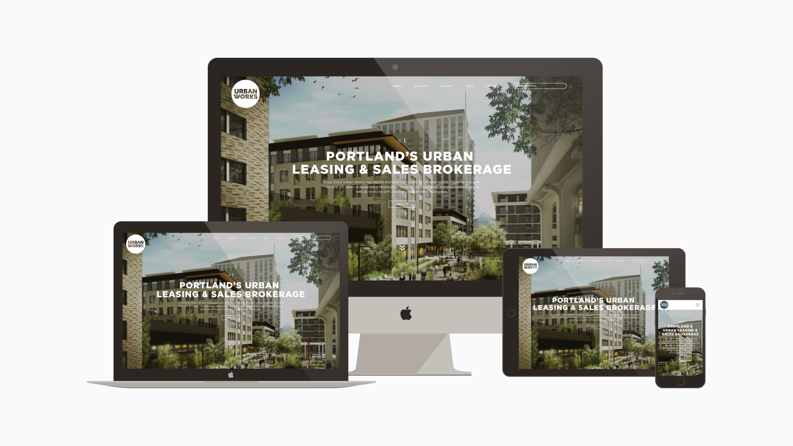Urban Works Website Device Layout