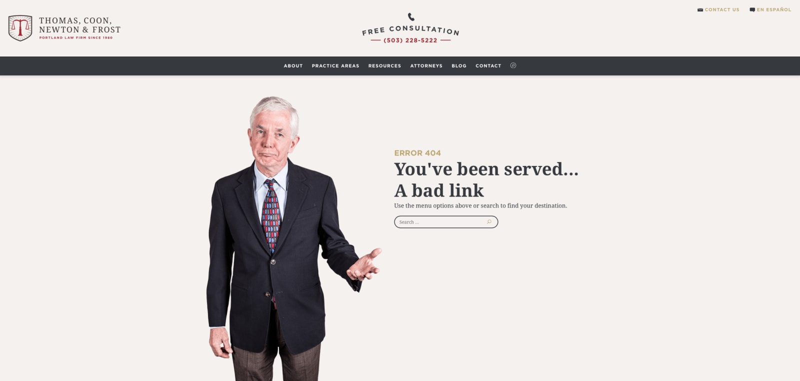 "You've been served a bad link"