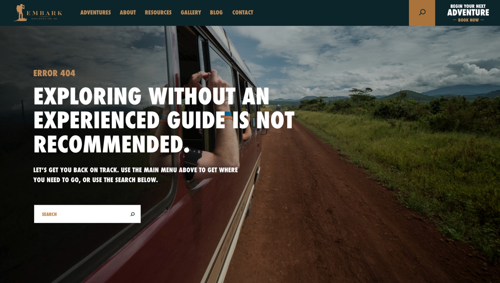 Adventure Travel 404 Page