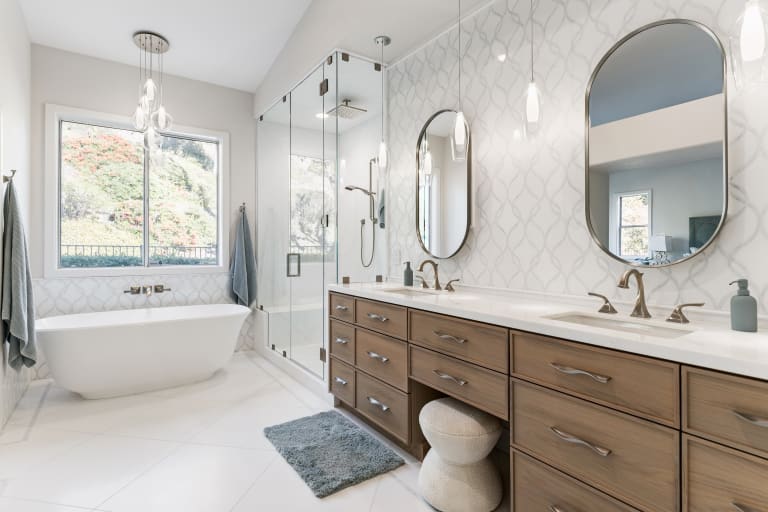 San Diego bathroom remodel - custom shower tile